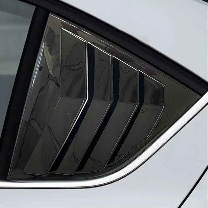 Car Craft Compatible With Skoda Octavia Mk3 2013-2020 Car Rear Window Shutter Cover Louver Side Vent Trim Triangle Glossy Black