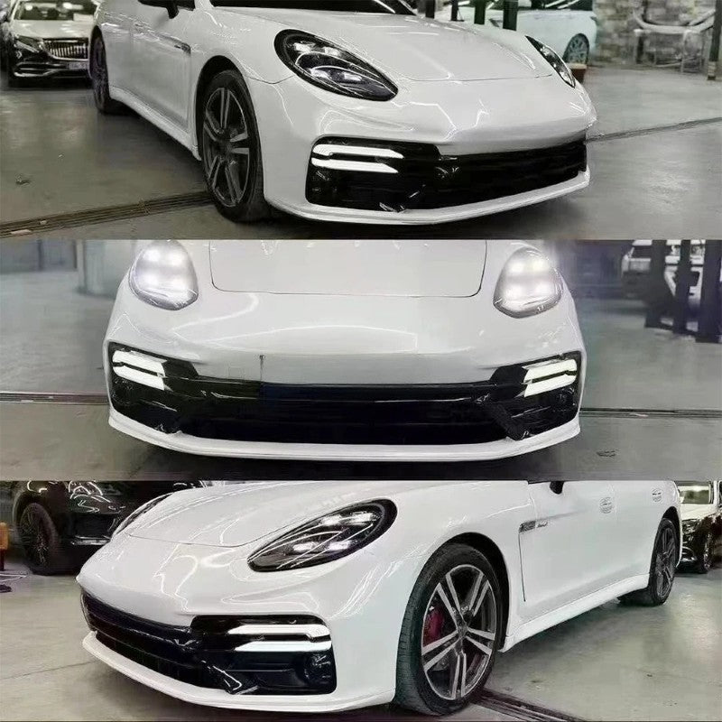 Car Craft Compatible With Porsche Panamera 970.2 2014-2016 Upgrade Facelift Convert To 2017 971 Turbo 7 Style Modified Bumper Headlights Bodykit Front Rear Set Red