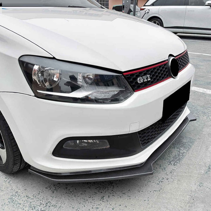 Car Craft Compatible With Vw Volkswagen Polo Jetta 2010-2014 Front Bumper Lip Splitter Skirts Zst-1109 Cf Carbon Fiber Look - CAR CRAFT INDIA