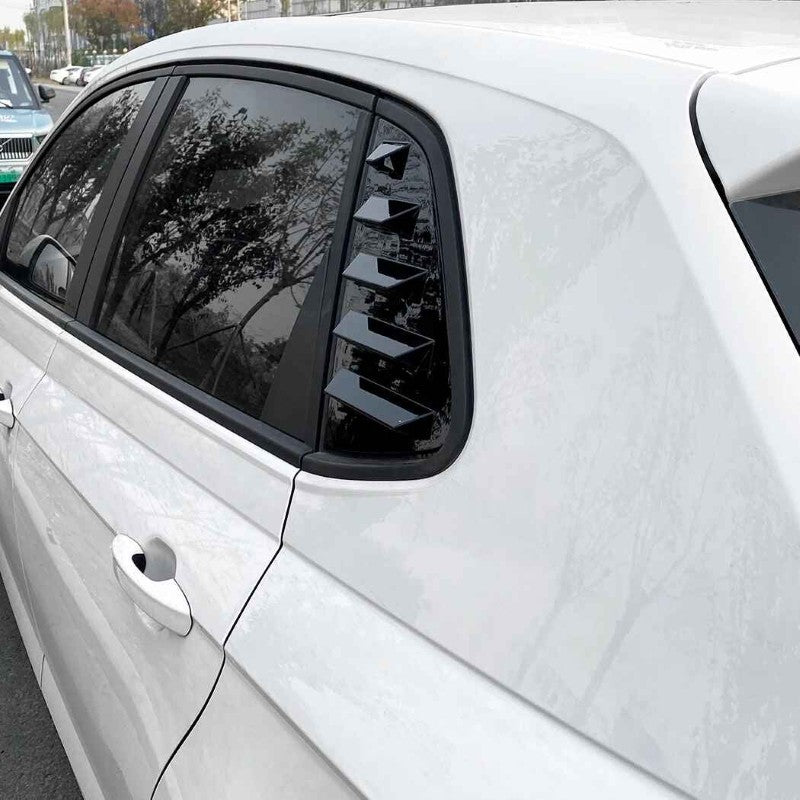 Car Craft Compatible With Volkswagen Vw Polo Mk6 2018-2025 Rear Side Window Louvers Cover Carbon Fiber Look Usa Zst-411 Cf Carbon Fiber Look - CAR CRAFT INDIA
