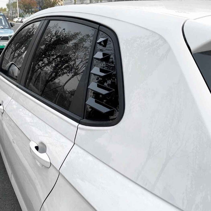 Car Craft Compatible With Volkswagen Vw Polo Mk6 2018-2025 Rear Side Window Louvers Cover Carbon Fiber Look Usa Zst-411 Cf Carbon Fiber Look - CAR CRAFT INDIA