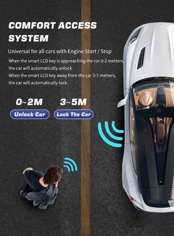Car Craft Compatible With Audi Bmw Mercedes Jaguar Range Rover Porsche Volkswagen Skoda Volvo Nissan Jeep Maruti Toyota Hyndai Bentley Ferrari Lamborghini Mini Cooper Lcd Led Smart Keyless Key Mh09 Silver