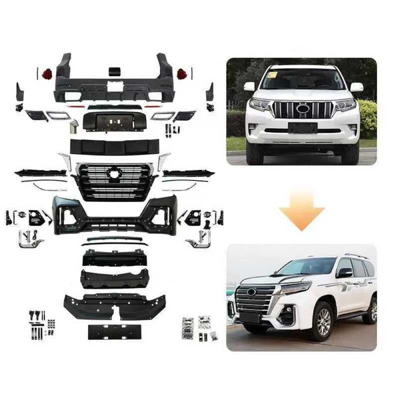 Car Craft Compatible With Toyota Land Cruiser Prado Fj150 2018+ Upgrade Facelift Convert To Navigator Style Bodytkit Front Rear Bumper Side Trim Grill Lip Skirt Splitter F157