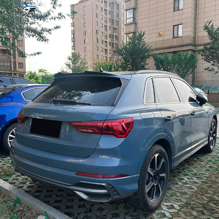 Car Craft Compatible With Audi Q3 F3 2019-2024 Rear Trunk Wing Boot Roof Lip Spoiler Zst-1394 Cf Carbon Fiber Look - CAR CRAFT INDIA
