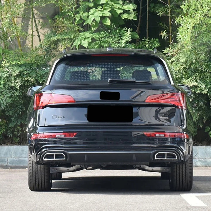 Car Craft Compatible With Audi Q5 2021-2025 Upgraded Facelift Convert To Rsq5 Sq5 Sport Rear After Bumper Lip Diffuser Skirt Trim With Exhaust Pipe Tip Q5-010 Gc