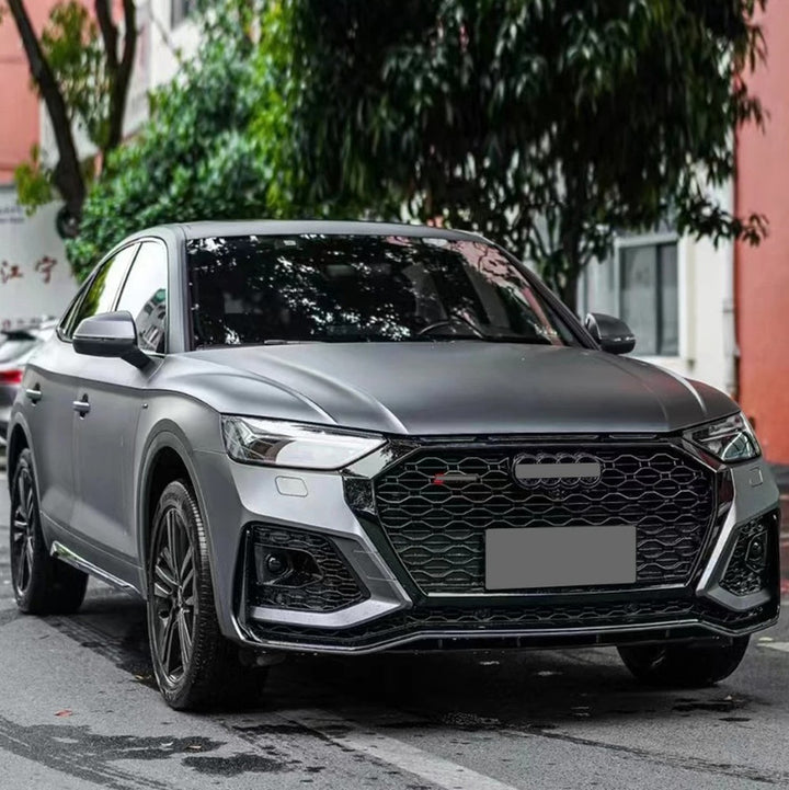 Car Craft Compatible With Audi Q5 2021-2025 Upgraded Front Bumper Show Grill Rsq5 Rs Sport Honeycomb Style Q5-008 Gc Black Honeycomb Style