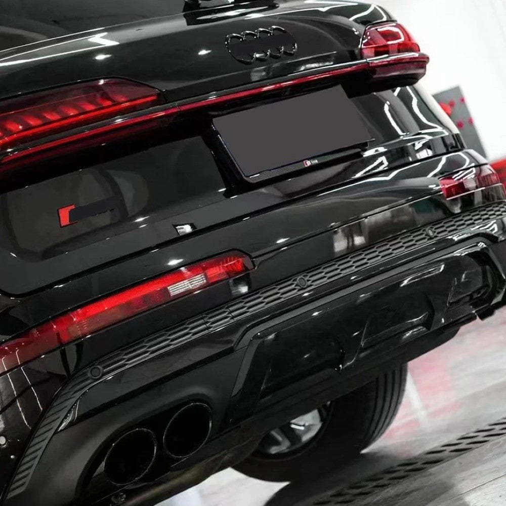 Car Craft Compatible With Audi Q7 2021-2023 Upgraded Rsq7 Sq7 Rear After Lip Bumper Diffuser Exhaust Pipe Tip Silver Tail Pipe 3.0t Q7-008 Gc