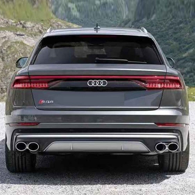Car Craft Compatible With Audi Q8 2019-2023 Rsq8 Rear After Bumper Lip Splitter Skirst Diffuser Exhaust Tip Pipe Black Q8-008 Gc - CAR CRAFT INDIA