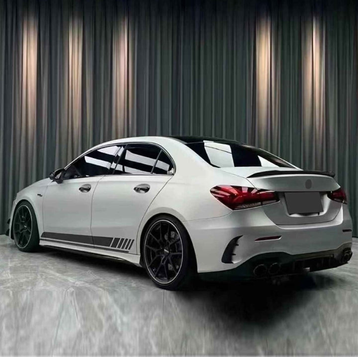 Car Craft Compatible With Mercedes Benz A Class W177 2018-2024 Side Skirt Splitter Running Board Upgrade Convert To Amg Amg45 Side Skirt For Sedan Short W177-006