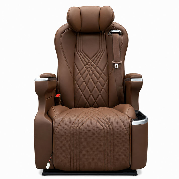 Car Craft Compatible With Innova Hycross Fortuner V Class Captain Electric Recliner Seat Chair Massaging Headrest Ventilation Heating Usb Type C Backrest Leg Support Adjustment All Suv Brown