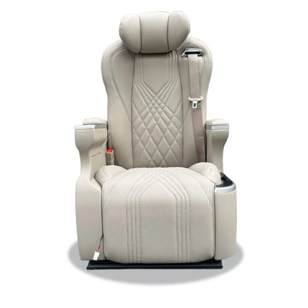 Car Craft Compatible With Innova Hycross Fortuner V Class Captain Electric Recliner Seat Chair Massaging Headrest Ventilation Heating Usb Type C Backrest Leg Support Adjustment All Suv Creamy