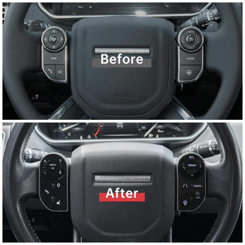 Car Craft Compatible With Land Range Rover Vogue L405 2015-2017 Rrv Rrs Sport L494 2015-2017 Discovery 5 Lr5 2017-2018 Lr5 L405 L494 Digital Touch Screen Car Steering Wheel Multimedia Button Square Control