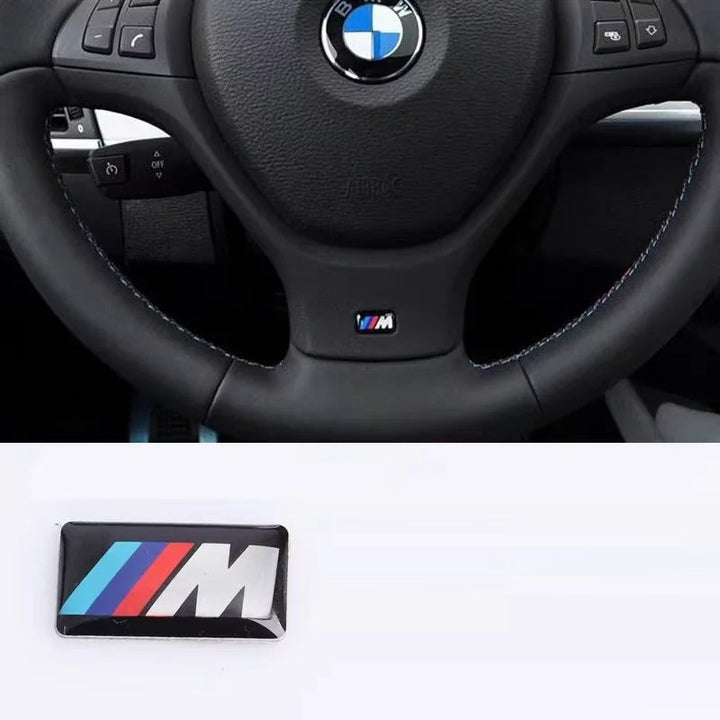 Car Craft Compatible With Bmw 1 2 3 4 5 6 7 Series Z4 X1 X2 X3 X4 X5 X6 X7 Logo Badge Emblem M Sport Steering Alloy Wheel Rim Sticker 17x9.5mm