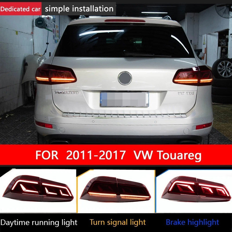 Car Craft Compatible With Vw Volkswagen Touareg 2011-2018 Led Tail Light Tail Lamp Light 2007-2016 Dynamic Signal Taillight Drl Brake Reverse Red For Helogen Car
