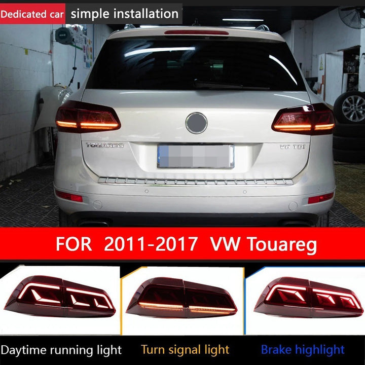 Car Craft Compatible With Vw Volkswagen Touareg 2011-2018 Led Tail Light Tail Lamp Light 2007-2016 Dynamic Signal Taillight Drl Brake Reverse Red For Helogen Car