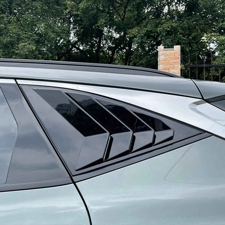 Car Craft Compatible With Hyundai Tucson 2021-2025 Car Rear Window Shutter Cover Louver Side Vent Trim Triangle Carbon Fiber Look