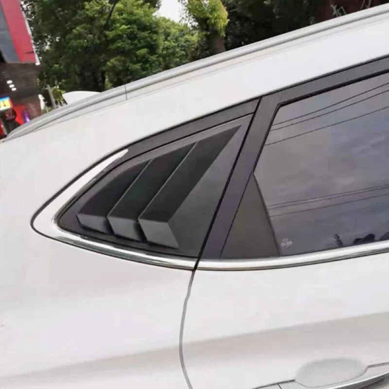 Car Craft Compatible With Hyundai Tucson 2016-2020 Car Rear Window Shutter Cover Louver Side Vent Trim Triangle Carbon Fiber Look