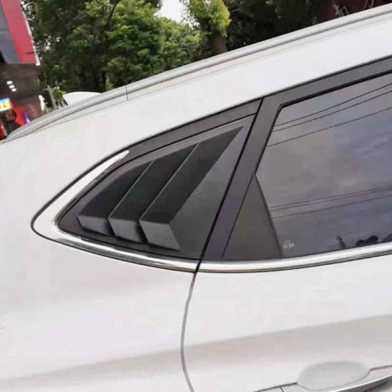 Car Craft Compatible With Hyundai Tucson 2016-2020 Car Rear Window Shutter Cover Louver Side Vent Trim Triangle Glossy Black