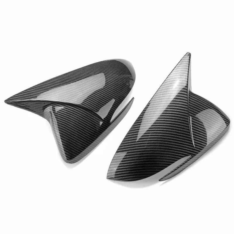 Car Craft Compatible With Hyundai Verna Accent Solaris I30 2017-2022 Side Rear View Case Wing Cap Shell Housing Mirror Covers 3m Tape Pasting Style Carbon Fiber Look CC-11541