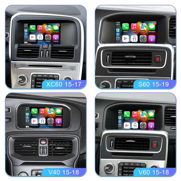 Car Craft Compatible With Volvo S60 2015-2019 V40 V60 Xc60 Upgrade To Wireless Apple Carplay Android Auto Adapter Carplay Box With Screeen Mirror Link Google Maps For Internet Regular Screen CC-9587