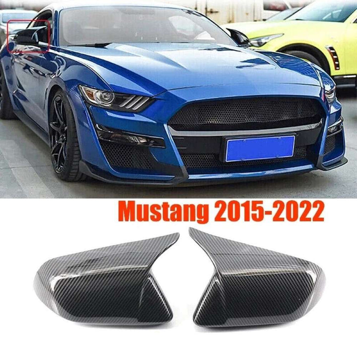 Car Craft Compatible With Ford Mustang 2016-2020 Side Rear View Case Wing Cap Shell Housing Mirror Covers Without Lamp Car 3m Tape Pasting Style Ar-mr-068 Cf Carbon Fiber Look CC-8065 - CAR CRAFT INDIA