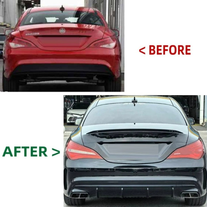 Car Craft Compatible With Mercedes Benz Cla GLA A Class W117 C117 X117 W176 A156 2013-2019 Rear Bumper Upgrade Convert To Amg Amga45 Exhaust Tip Pipe Dual Black Gc W176-011
