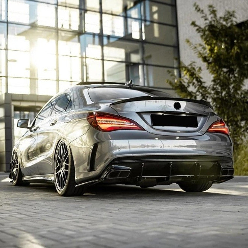 Car Craft Compatible With Mercedes Benz Cla GLA A Class W117 C117 X117 W176 A156 2013-2019 Rear Bumper Upgrade Convert To Amg Amga45 Exhaust Tip Pipe Dual Chrome Silver Gc W176-010