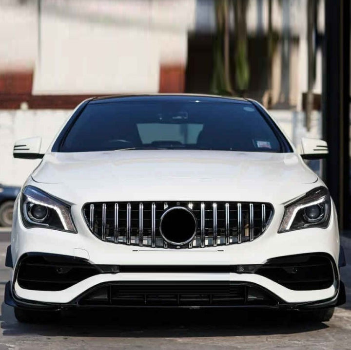 Car Craft Compatible With Mercedes Benz Cla Class W117 C117 X117 2013-2019 Upgrade Front Bumper Cla45 Amg Show Grill Gtr Silver Gc W117-003 CC-1751