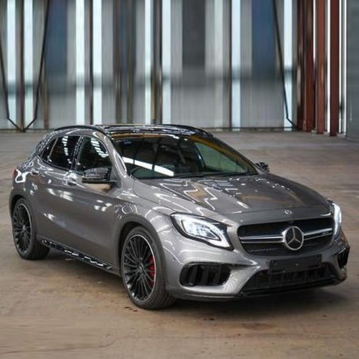 Car Craft Compatible With Mercedes Benz Gla W156 X156 Lci 2017-2020 Front Bumper Show Grill Amg Black Amg45