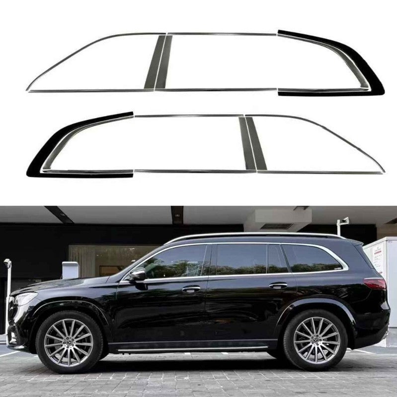 Car Craft Compatible With Mercedes Benz Gl Gls W166 X166 2012-2019 Side Window Door Piller Chrome Strip Garnish Trim CC-9959