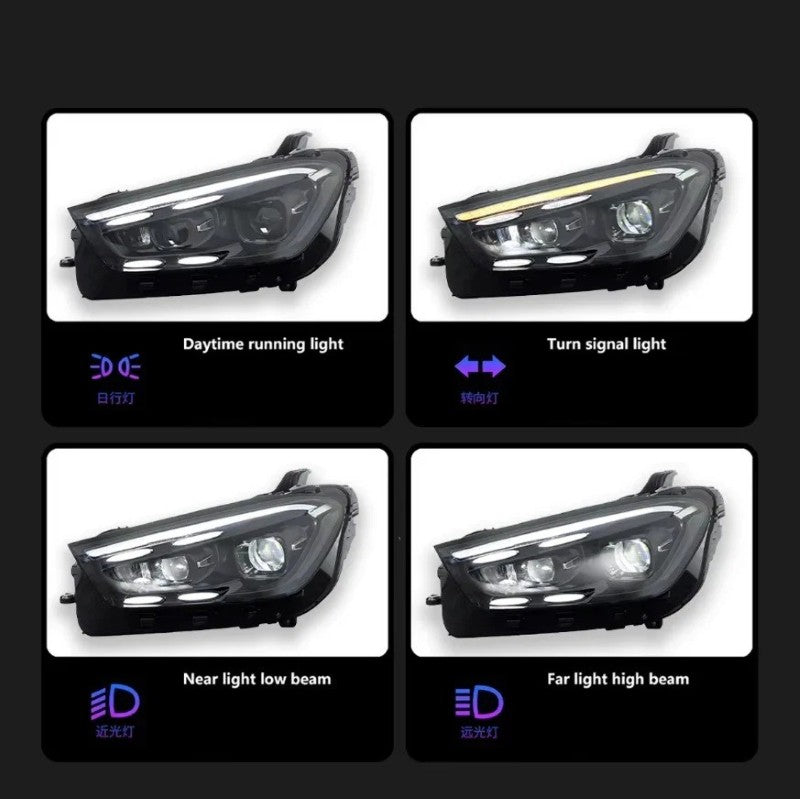Car Craft Compatible With Mercedes Benz Gle Class W167 X167 C167 2019-2024 Car Front Upgraded Head Light Lamp Xenon Headlight Retrofit Upgrade Modified Led Drl Hid Light 2025 Style Shy - CAR CRAFT INDIA