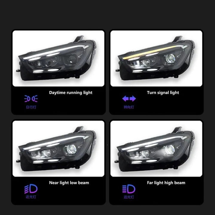 Car Craft Compatible With Mercedes Benz Gle Class W167 X167 C167 2019-2024 Car Front Upgraded Head Light Lamp Xenon Headlight Retrofit Upgrade Modified Led Drl Hid Light 2025 Style Shy - CAR CRAFT INDIA