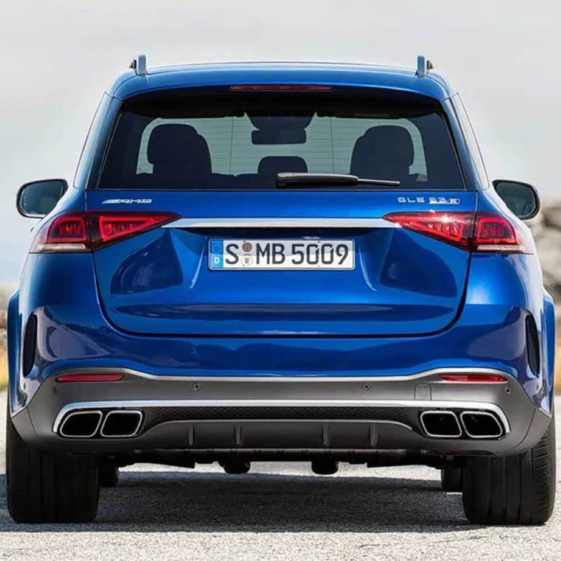 Car Craft Compatible With Mercedes Benz Gls Gle W167 X167 2019-2025 Amg Exhaust Tip Pipe Dual Silver Chrome Gc W167-009 - CAR CRAFT INDIA