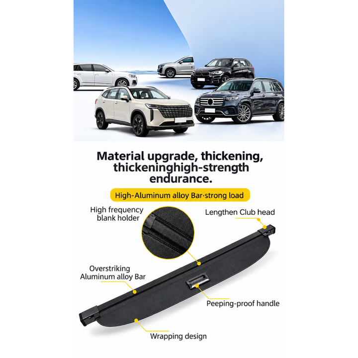 Car Craft Compatible With Mercedes Benz Gls W167 X167 2019-2024 Car Retractable Cargo Cover Interior Trim Rear Parcel Shelf Retractable Luggage Shied Cargo Cover Trunk Parcel Tray Black