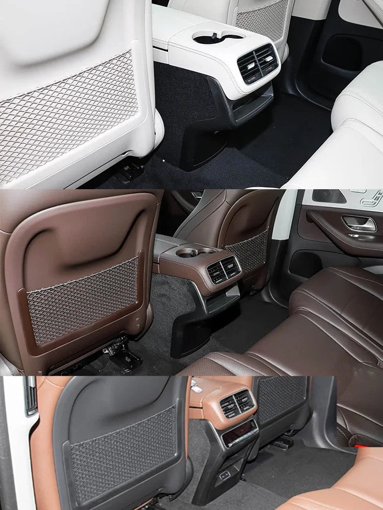 Car Craft Compatible With Mercedes Benz Gle Gls W167 X167 2019-2025 Rear Seat Backrest Storage Pocket Net Cover 16791031028v52 Dark Brown