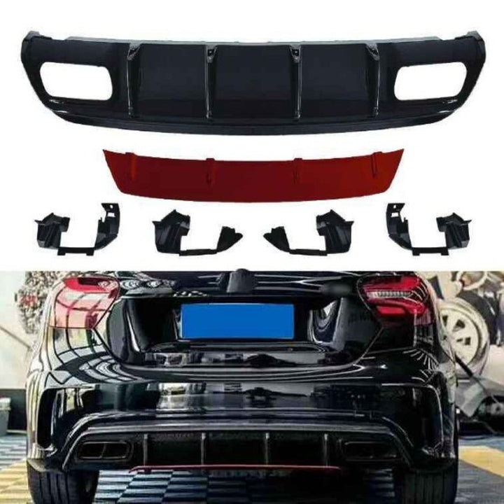 Car Craft Compatible With Mercedes Benz A Class W176 2012-2016 Rear Bumper Upgrade Convert To Amg Amg45 After Rear Lip Diffuser Red W176-010