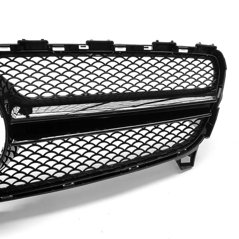 Car Craft Compatible With Mercedes Benz A Class W176 Lci 2016-2018 Front Bumper Amg Show Grill Amg Black Usa