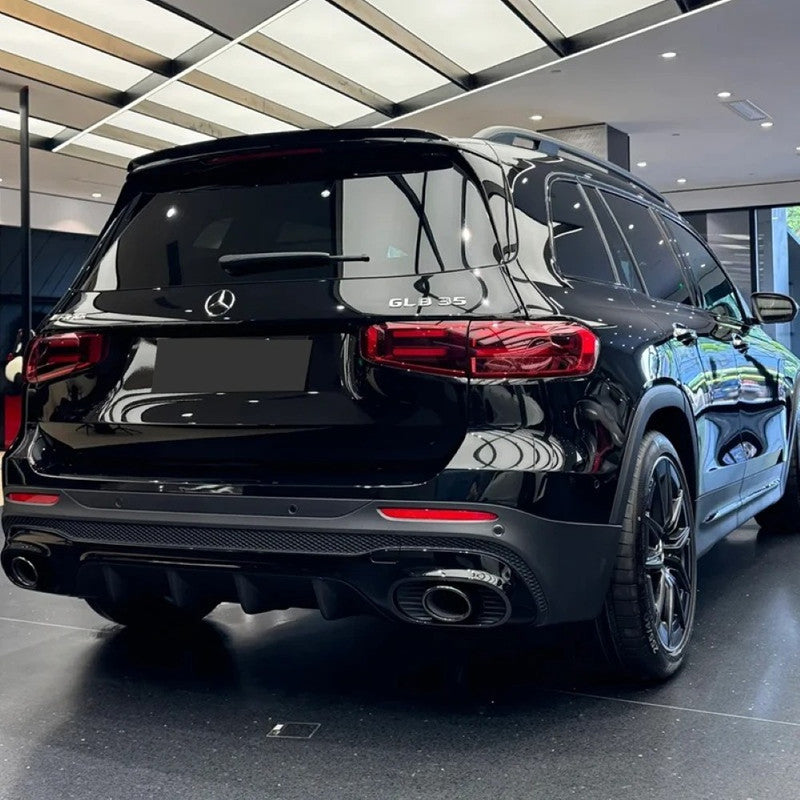 Car Craft Compatible With Mercedes Benz A Class W177 2018-2024 Rear Bumper Upgrade Convert To Amg Amg45 Exhaust Tip Pipe Single Black W177-012