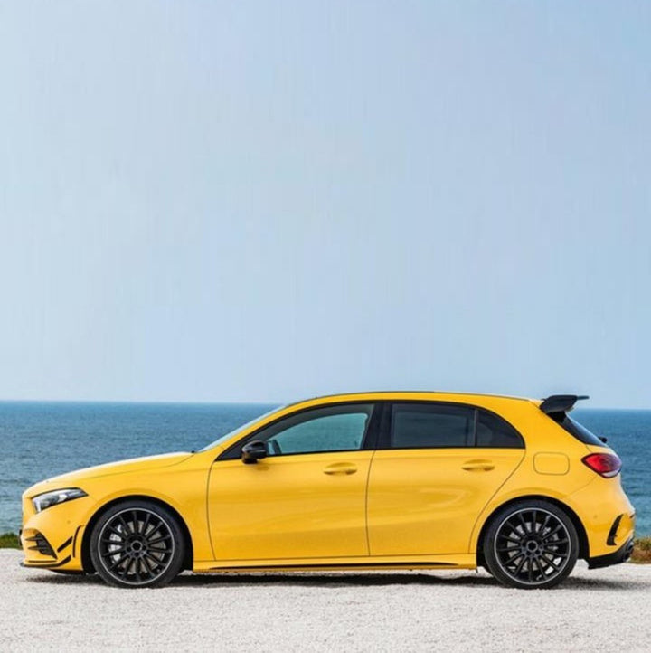Car Craft Compatible With Mercedes Benz A Class W177 2019+ Hatchback Amg Rear Trunk Boot Roof Wing Lip Spoiler Splitter Skirts Carbon Fiber Look