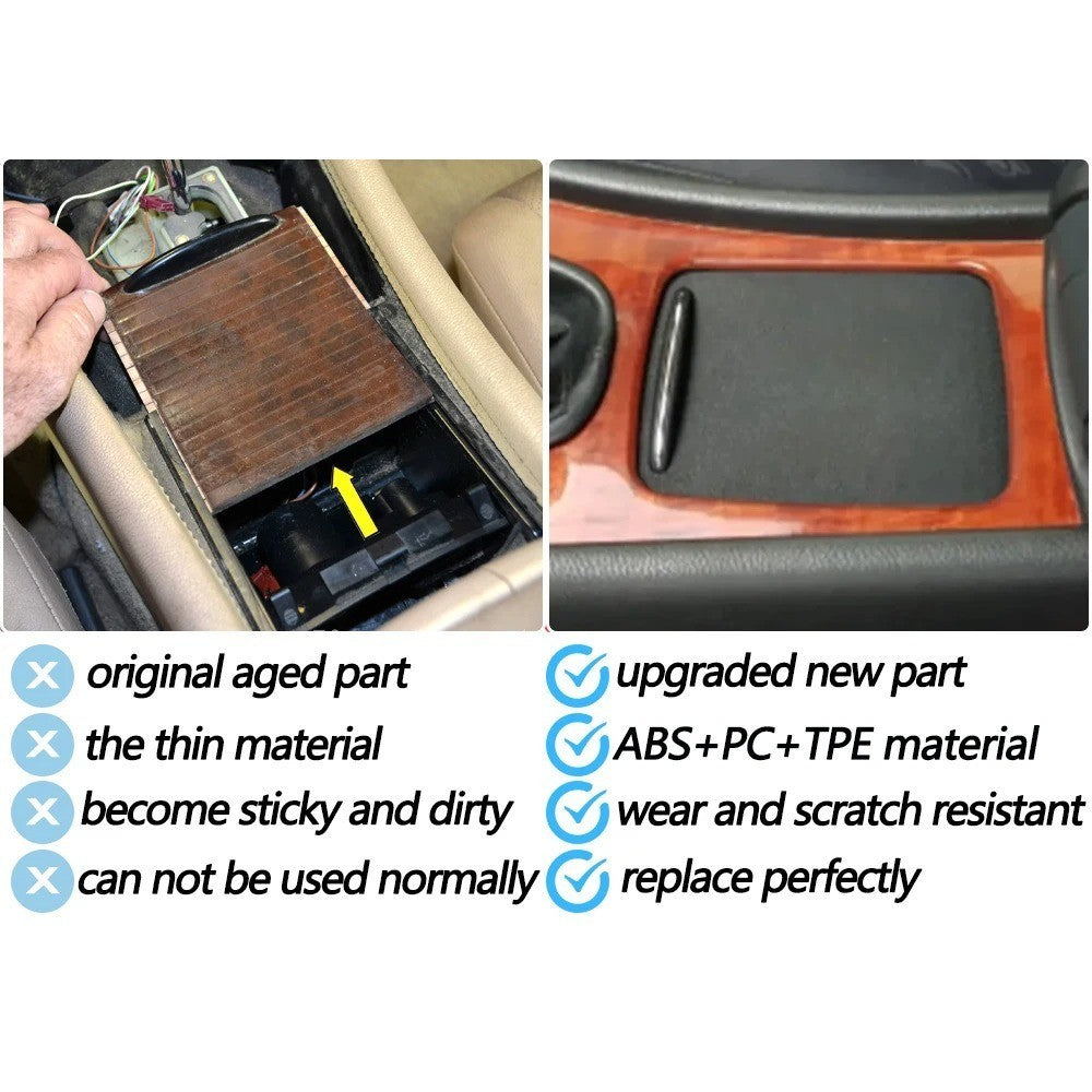 Car Craft Compatible With Mercedes Benz C Class W203 2000-2007 Car Center Console Sliding Shutter Cup Drink Holder Water Cup Holder Panel Roller Cover 20368001231434 Gy Gray