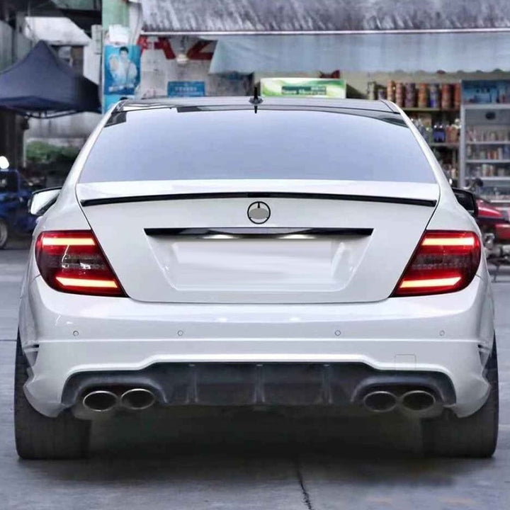 Car Craft Compatible With Mercedes Benz C Class W204 2007-2013 Amg C63 Rear Bumper After Lip Splitter Skirts Diffuser Ar-benz-0114 Cf Carbon Fiber Look GC CC-8306 - CAR CRAFT INDIA
