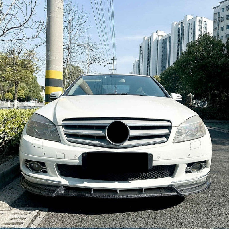 Car Craft Compatible With Mercedes Benz C Class W204 2007-2010 Standard Front Bumper Lip Splitter Skirts Zst-1104 Cf Carbon Fiber Look - CAR CRAFT INDIA