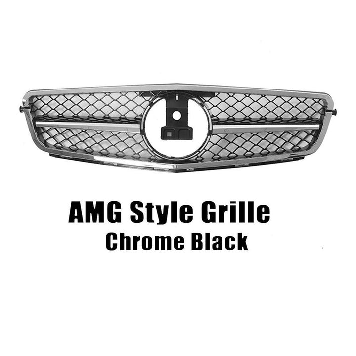 Car Craft Compatible With Mercedes Benz C Class W204 2007-2014 Upgrade Front Bumper Amg Show Grill Full Silver Gc W204-002
