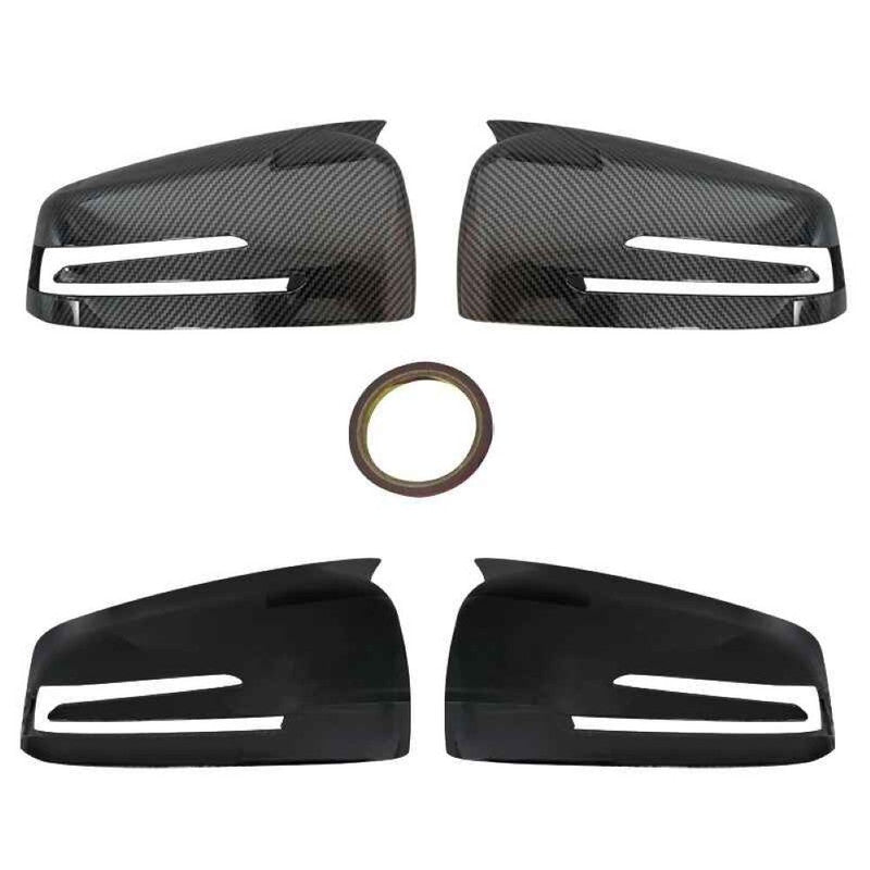 Car Craft Compatible With Mercedes A B C E S Cla Gla Class W176 W246 W204 W212 W221 W117 C117 W156 X156 2010-2018 Rear View Case Wing Cap Shell Housing Mirror Covers 3m Tape Pasting Style Carbon Fiber Look