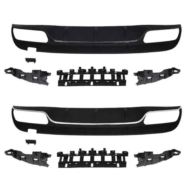 Car Craft Compatible With Mercedes Benz C Class W205 2015-2021 Amg Rear Bumper Upgrade Convert To Amg Amg C63 After Rear Lip Diffuser Black GC W205-020