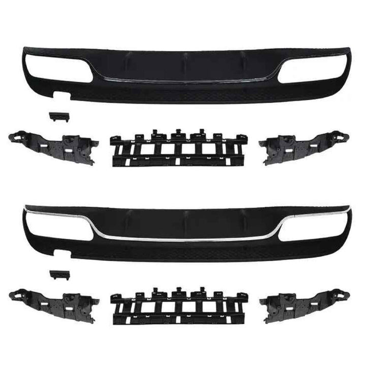 Car Craft Compatible With Mercedes Benz C Class W205 2015-2021 Amg Rear Bumper Upgrade Convert To Amg Amg C63 After Rear Lip Diffuser Silver Gc W205-019