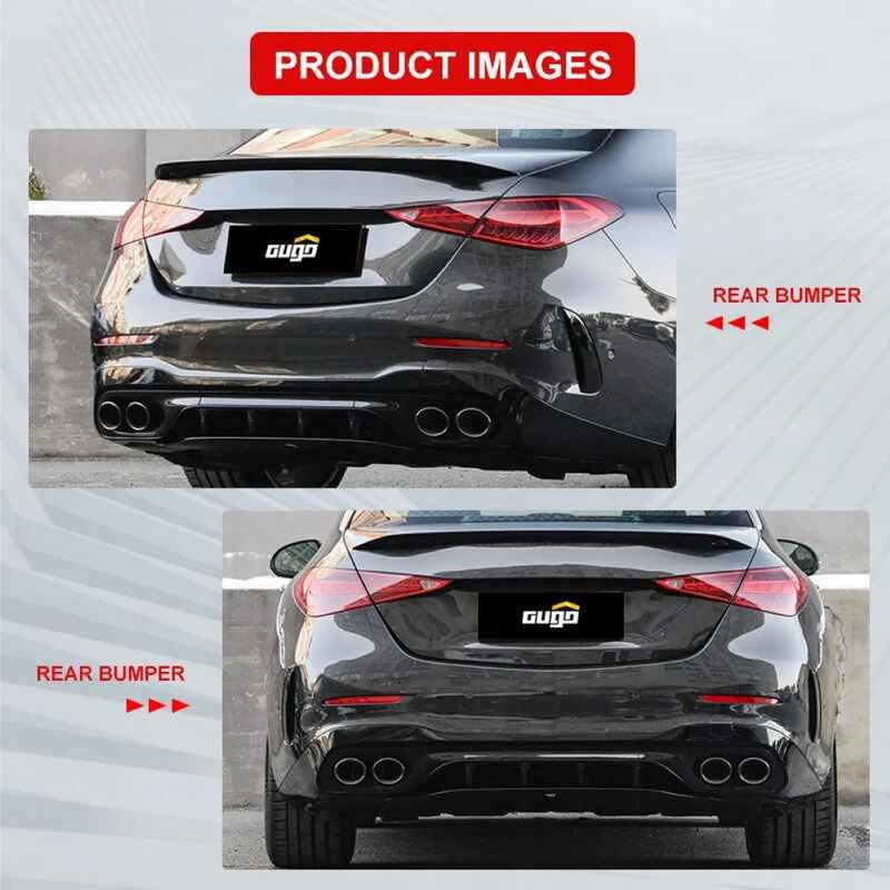 Car Craft Compatible With Mercedes Benz C Class W206 C206 2020-2026 Amg Rear Bumper Exhaust Pipe Tip C43 C63 Silver