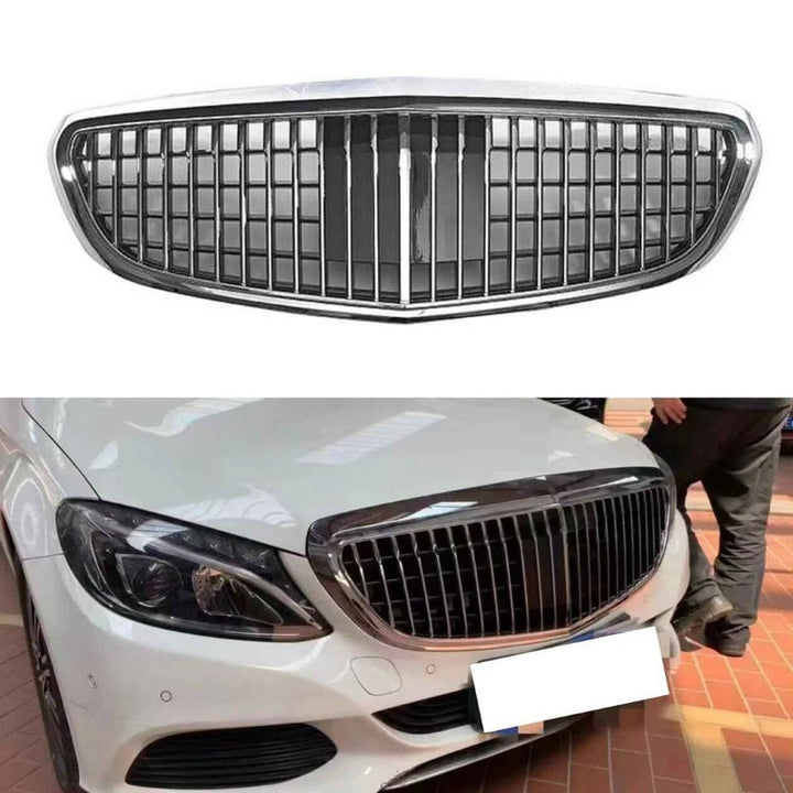 Car Craft Compatible With Mercedes Benz C Class W205 C205 Coupe 2015-2018 Upgrade Front Bumper Amg C63 Show Grill Without Camera Hole Maybach Style Gc