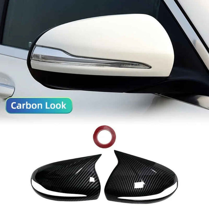Car Craft Compatible With Mercedes C E S G Glc Class W205 14-21 W213 W238 16-21 W222 14-25 C253 W253 18-24 Rear View Case Wing Cap Shell Housing Mirror Covers 3m Tape Pasting Style Carbon Fiber Look