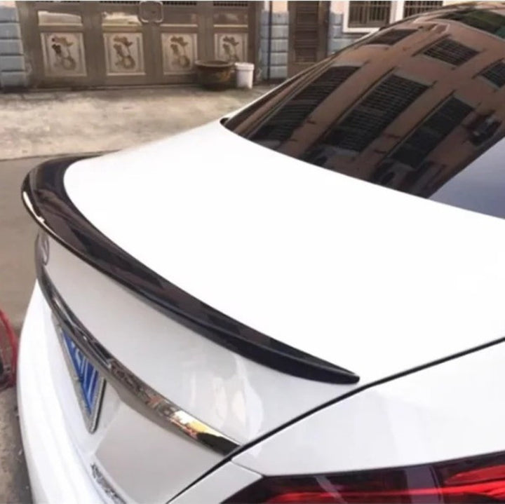 Car Craft Compatible With Mercedes Benz C Class W205 2015-2021 Rear Trunk Wing Boot Lip Skirts Spoiler Amg Style Glossy Black GC W205-035/036 Gb